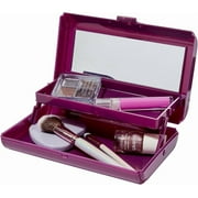 Claire's Exclusive Caboodles "Take It Tote" Deep Plum Makeup Travel Case with Built-In Mirror and Auto-Open Tray