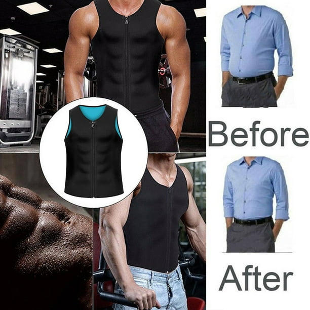 Chaleco De Sudor Chaleco de sudor de neopreno Elástico Hombres Sauna Fitness Chaleco para uso diario (M Azul)