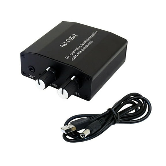 Mini Auditory Mixer For Headphones And Stereo Devices With 2 Channel Input