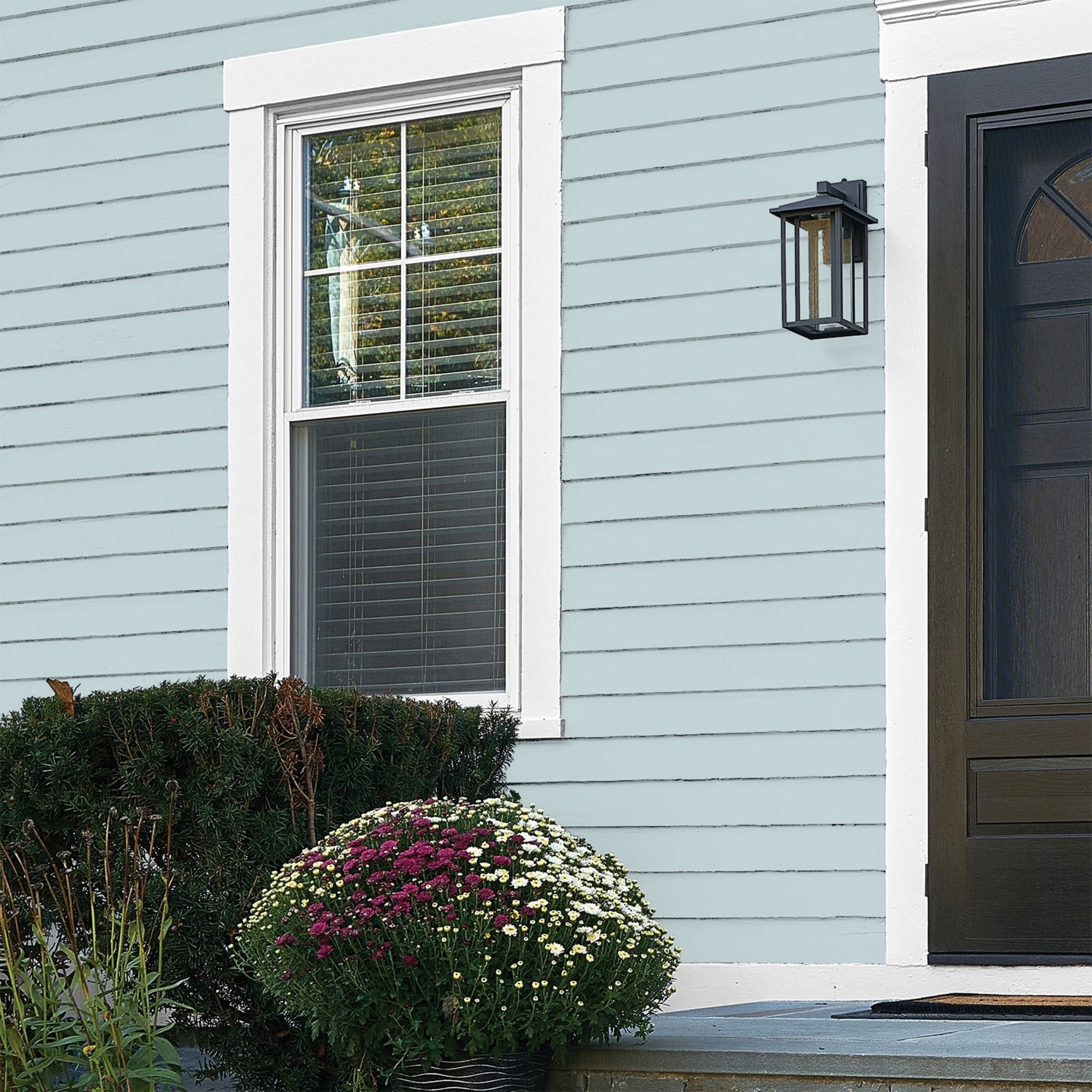 Glidden One Coat Scandinavian Sky / Blue Flat Exterior Paint with Primer, 5 Gallon