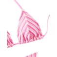 thumbnail image 4 of Delconic Women’s Triangle Bikini Set with Adjustable Halter Top and Tie Side Bottoms Striped Print Two Piece Swimsuit for Beach Pool, 4 of 7
