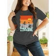 thumbnail image 2 of XCHQRTI Beach Shirts Women's Plus Size Graphic Tees Sunrise Sunset T-Shirts Casual Short Sleeve Vacation Tshirt, 2 of 9