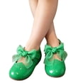 thumbnail image 5 of Gpaecead Girls Mesh Bow Mary Jane Shoes Soft Sole Non Slip Faux Leather Princess Dress Shoes For Toddler, Green, 5 of 8