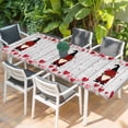 thumbnail image 2 of Red Gnomes Valentine's Day Table Cloths for 8 Foot Rectangle Tables, Love Heart Roses Vintage Patio Waterproof Elastic Fitted Tablecloths, Washable Rectangular Table Cover for Camping, 2 of 8