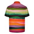 thumbnail image 4 of ZCFZJW Men's Classic Fit 100% Cotton Soft Short Sleeve Colorful Stripe Print Polo Shirt Big and Tall Regular Fit Casual Button up V Neck Henley Shirts Tops Multicolor#07 XXXXL, 4 of 4