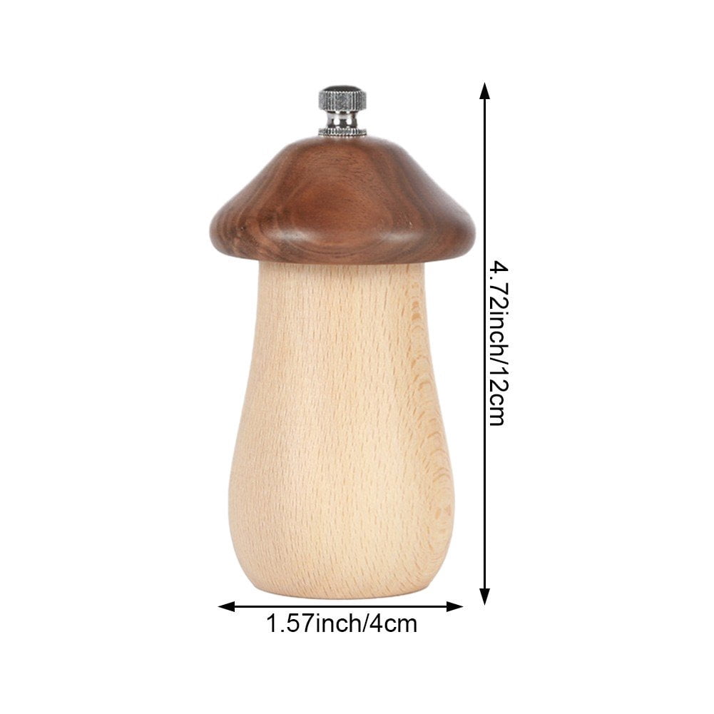 Mushroom Shaped Grinder Wooden Pepper Grinder Salt Pepper Mill Manual Grinding Gadget Pepper Grinder Tool for Kitchen