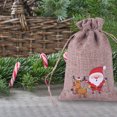 thumbnail image 2 of (Clearance) BNNG Christmas Jute Burlap Bags,Christmas Linen Bags with Drawstrings Treat Bag Goody Present Bags for Christmas Party Favor Xmas Winter Holiday Home Decorations, 2 of 4