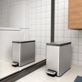 thumbnail image 2 of Cubo de basura EKO Slim para baño pequeño con tapa de acero inoxidable de 6 litros, 2 of 9
