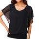 thumbnail image 1 of Women's Loose Casual Short Sleeve Batwing Sleeve Chiffon Top T-shirt BlouseXL, 1 of 5