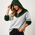 thumbnail image 5 of DailyTrove Women Color Block Half Zip Hooded Sweatshirt Long Sleeve Patchwork Loose Casual Pullover, 5 of 6