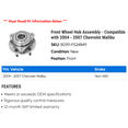 thumbnail image 2 of Front Wheel Hub Assembly - Compatible with 2004 - 2007 Chevy Malibu 2005 2006, 2 of 2