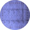 thumbnail image 1 of Ahgly Company Machine Washable Indoor Round Oriental Blue Traditional Area Rugs, 5' Round, 1 of 4