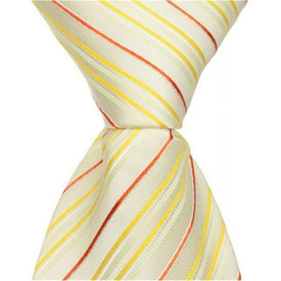 Matching Tie Guy 2729 Y2 - 11 in. Zipper Necktie - Yellow With Stripes- 24 Month to 4T