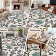 thumbnail image 6 of Vintage Blue Floral Washable Area Rug 5 x 8 ft Farmhouse Indian Flower , Soft Non Slip Rugs Stain Repellent Indoor Felt Carpet for Living Dining Room Bedroom Home Office, 6 of 9