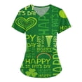 thumbnail image 4 of Lolmot St Patricks Day Scrubs Women Short Sleeve V Neck T Shirt Festival Nurse Gift Blouse Nursing Working Uniform Irish Holiday Tops with Pockets, 4 of 5