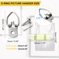 thumbnail image 2 of HUGFEGWE 100Pcs D Rings Picture Hanging, D Hooks for Picture Hangers, Small D Ring Hangers Hardware with Mini Cylindrical Level, Frame Hangers for Sign Canvas Galleries Exhibiting Artist CJB91-24308, 2 of 7