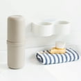 thumbnail image 3 of Fameei Toothbrush Holder Rinsing Cups Drinking Glass Toothbrush Mug Hanger Bathroom (White), 3 of 8
