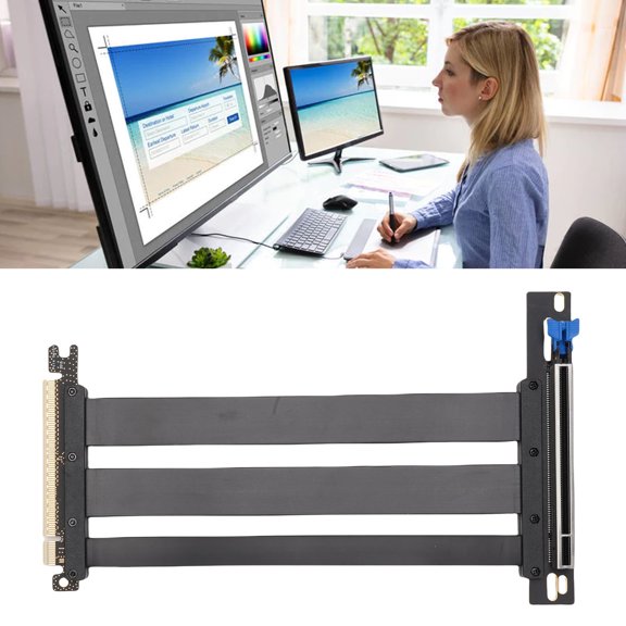 Cable Elevador PCIe 5.0 16x, Cable De Extensión De La Tarjeta Gráfica Gen 5 GPU, Compatible Con PCIe 4.0, WRX80/90E, RTX4090/5090/RX8900/RX7900XTX, Anti EMI, 128GB/S