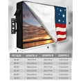 thumbnail image 2 of 4th of July Outdoor TV Cover 40 to 43 Inch Weatherproof, Wave American Flag Star Independence Day 600D Oxford TV Covers with Waterproof Zipper, Outside Flat TV Screen Protector Size 40"Wx25"Hx4.5"D, 2 of 7