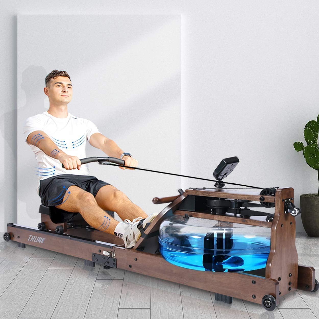 TRUNK Foldable Solid Wood Water Rowing Machine