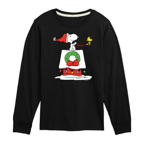 Peanuts - Snoopy & Woodstock House Sleigh - Toddler And Youth Long Sleeve Graphic T-Shirt
