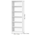 thumbnail image 2 of Bookshelf, 6-Tier Open Bookcase, Corner Bookcase with Storage, Floor Standing Unit, Cloud White, 70.9 Inch Tall, 2 of 9