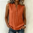 thumbnail image 4 of Womens Summer Tops V Neck Sleeveless Button Down Shirts Casual Loose Comfy Trendy Beach Vacation Tank Tops Sizes,S-2XL, 4 of 9