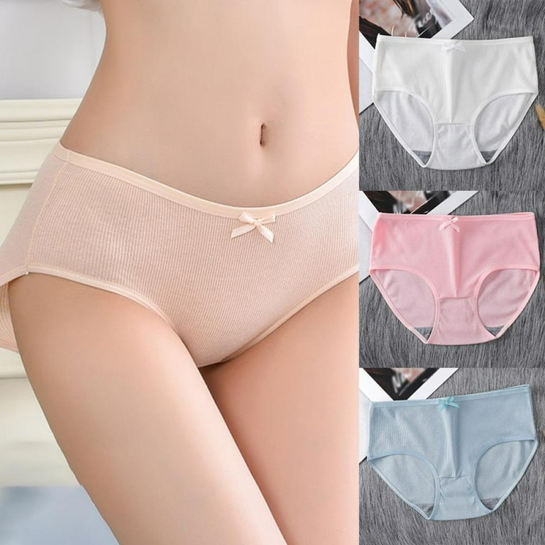 Women Seamless Ice Silk Ultra Soft Mid-Waist Modal Underwear Panties No  Show Briefs 