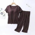thumbnail image 4 of WCJM Women's Pajama Set Short Sleeve Shirt and Capri Pants Sleepwear Pjs Sets with Pockets Summer Pajamas for Women Set Women Pajamas (3XL), 4 of 4