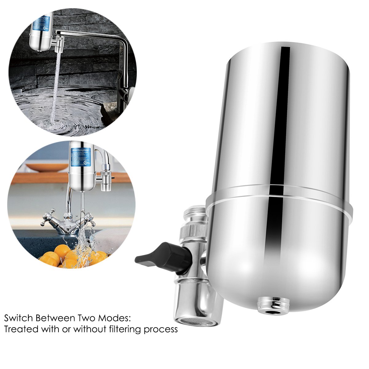 Robinet de filtre /à eau purificateur de bouche de robinet deau avec mat/ériau unique rallonge de robinet d/évier universel Bubbler filtre de robinet /à montage durable avec filtration deau /à 4 couches