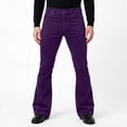 thumbnail image 2 of FRSASU Men's Corduroy Vintage Bell Bottom Pants Flared Pants Slim Outfits for Men Bell Bottom Trousers Purple, 2 of 6