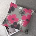 thumbnail image 7 of BANET Throw Pillow Cover Set of 2, Vibrant Colored Free Hand Drawing Style , Decorative Square Covers for Couch Bed &amp; Sofa,Hot Pink Black Grey 18x18in, 7 of 7