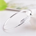 thumbnail image 2 of Pulsera de plata 925 para mujer, estilo bohemio, tamaño ajustable, brazalete de hoja abierta, regalo de joyería de moda para mujeres y niñas para cumpleaños, Navidad y vacaciones LingWen 9024719121970, 2 of 5