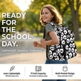 thumbnail image 7 of SCRAWLGOD Skull Bone Print White Black Large Backpack for Girls Boys 17 Inch College Bookbag with Adjustable Padded Straps Multi-Pocket Large Casual Daypack, 7 of 7