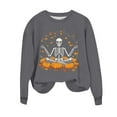 thumbnail image 5 of Craaazy Halloween Sweatshirt Long Sleeved Crewneck Shirts Halloween Spooky Season Ghost Print Tops Halloween Pullover Gifts For Women, 5 of 6