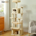 thumbnail image 5 of PAWZ Road Cat Tree 64" Sisal Scratching Posts Tower with Large Perch Hammock for All Indoor Cats,Beige, 5 of 13
