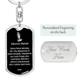 thumbnail image 2 of Hail Mary Polish Swivel Keychain Dog Tag Stainless Steel or 18k Gold, 2 of 8