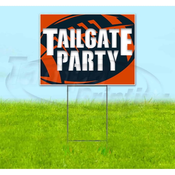 Tailgate Party Bears (18" x 24") Yard Sign, Includes Metal Step Stake