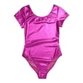 thumbnail image 5 of Zaldita Womens Short Sleeve Leotard Wet Look Patent Leather Bodysuit for Ballet Gymnastics Dance Rose L, 5 of 7