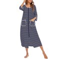 thumbnail image 2 of Ropa De Dormir A Rayas Con Cremallera,Camisón A Rayas Para Mujer Ropa De Dormir De Manga Elegante Camisón A Rayas Respuesta Rápida, 2 of 6