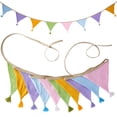 thumbnail image 4 of Colorful Cotton Crepe Bunting Garland Wall Ceiling Decoration Pennant For Toddler Rooms Baby Photoshoots, 4 of 9