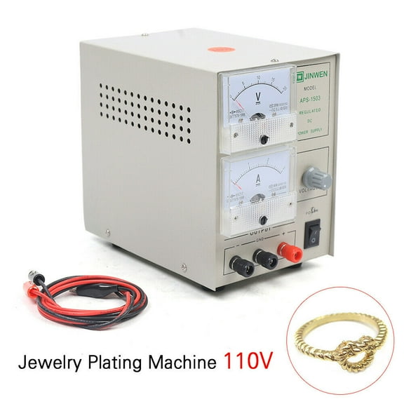 110V Jewelry Plating Machine, 3A Jewelry Plater Electroplating Processing Tools Electroplating Machine with Automatic Voltage Regulation Function for Platinum Gold Silver Plating