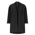 thumbnail image 6 of Lixiuxyad Womens Cardigans Stylish Women's Cardigan Hollow Out Lightweight Three Quarter Sleeve Casual Layering Jacket For Everyday Wear,Black, 6 of 6