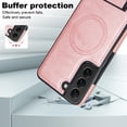 thumbnail image 4 of Designed for Samsung Galaxy S22, Luxury Slim Fit PU Leather Back Case with Magsafe Kickstand Wireless Charging Luxury Protective Anti-slip Durable Phone Cover for Galaxy S22,Rosegold, 4 of 8