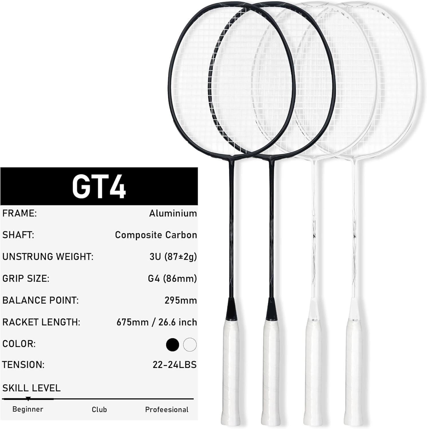 Badminton Rackets Set with Nylon Shuttlecocks