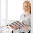 thumbnail image 6 of Dailycode Brown White Stripe Hardcover 3 Ring Binder 1.5 Inch Ring Decorative Binder Organizer for Home School Office, 6 of 10