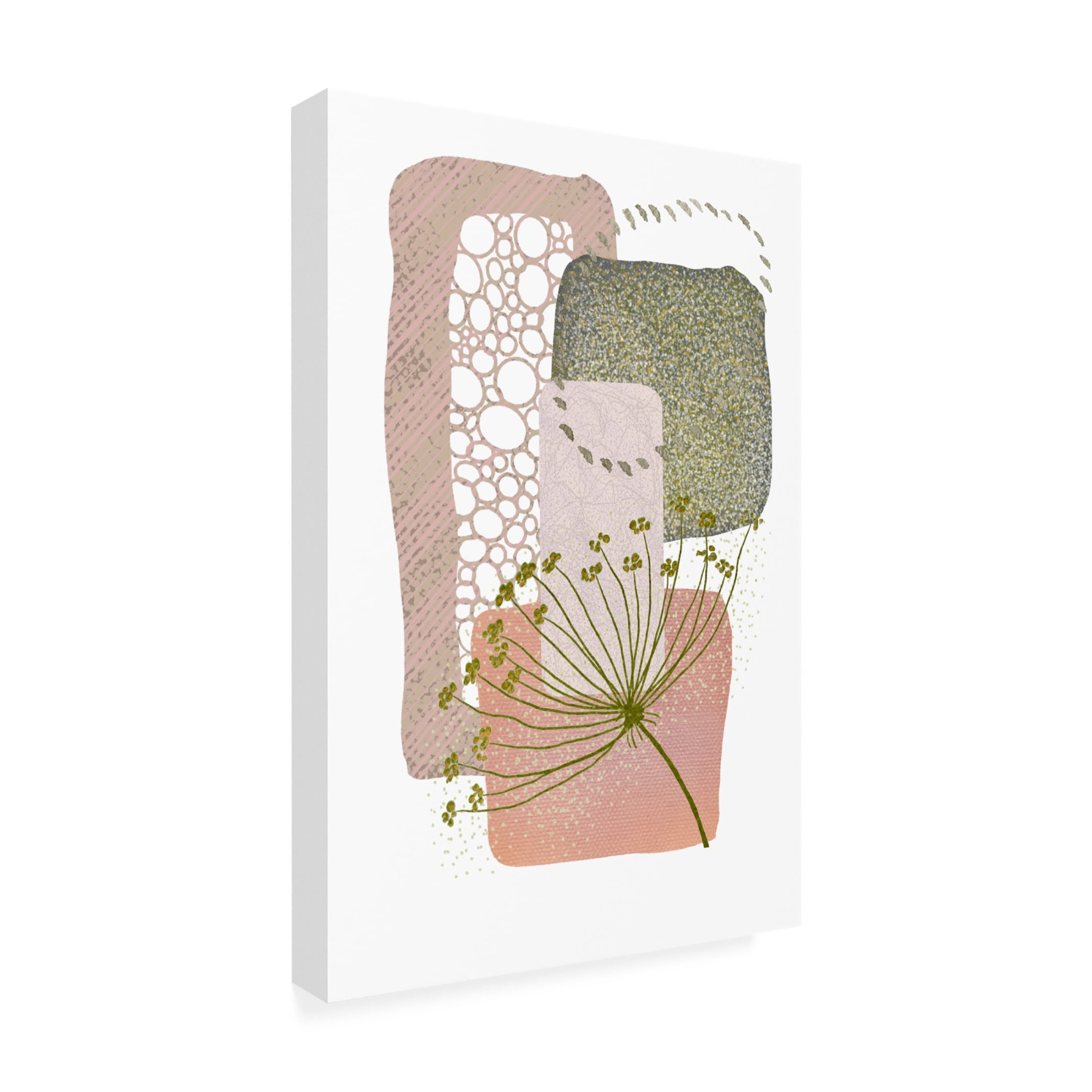 Trademark Fine Art Sally Ann Moss Delicate Pink and Green 2 Canvas Wall Art