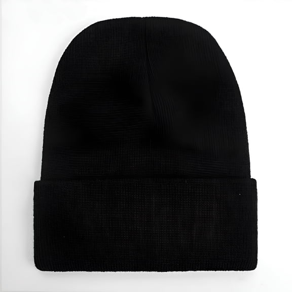 TELOLY Men Women Knit Skully Beanie Hat Ski Cap Cuff Slouchy Plain Solid Warm Winter Black Winter Hat - Black
