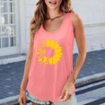 thumbnail image 3 of Tiqkatyck Women's 2025 Flowers Round Neck Sleeveless Shirts Casual Loose Vest Tank Tops Loose Fit T Shirt Trendy Summer Tops for Women 2025 Pink XL, 3 of 7