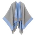 thumbnail image 1 of Women's Cloak Shawl Soft Warm Windproof Wrap Stylish Color Blocking Design for Autumn Spring Winter, 1 of 5